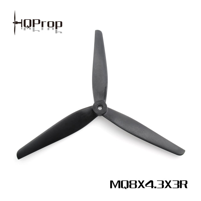 HQ MacroQuad Prop 8X4.3X3 Black-Glass Fiber Reinforced Nylon (1 Pc.) - Choose Rotation