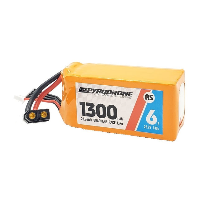 Pyrodrone Graphene 1300mAh 6S 22.2V 130C Race Series - XT60