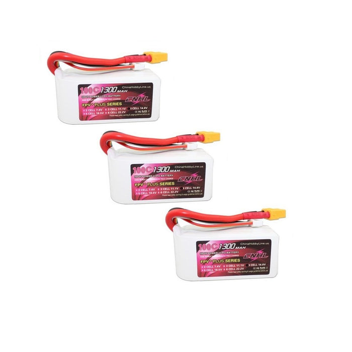 3pk. Combo Pack G+PLUS 1300mAh 14.8V 4S 100C