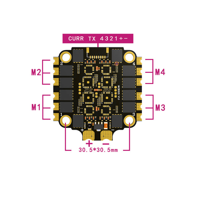 HAKRC HK3260 60A BLheli_32 2-6S 4in1 ESC - 30x30mm