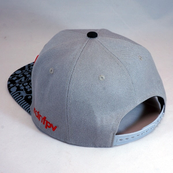 BrainFPV Snapback Cap- black and grey circuit brim