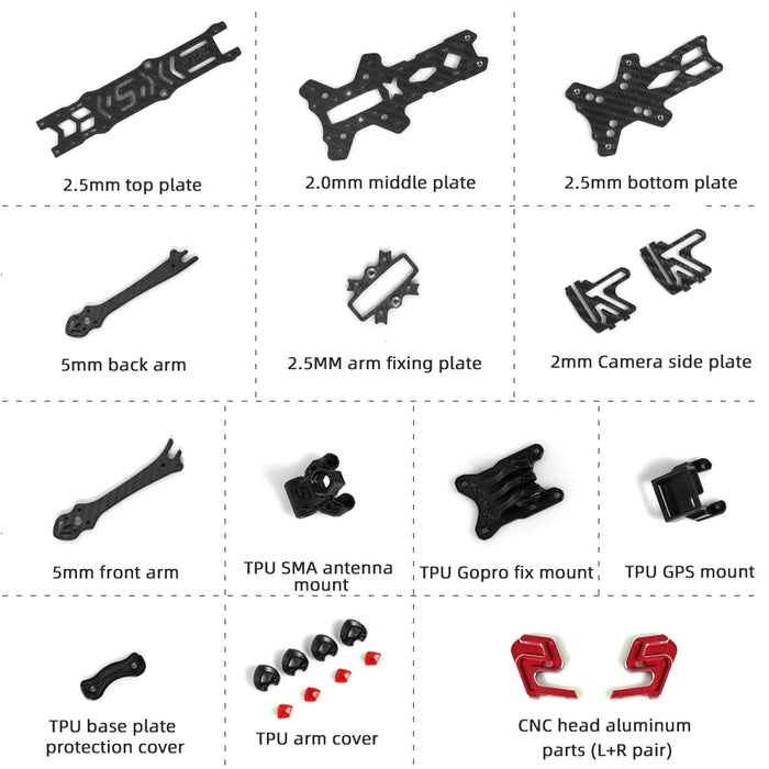 HGLRC Sector D5 5" Freestyle FPV Frame Kit