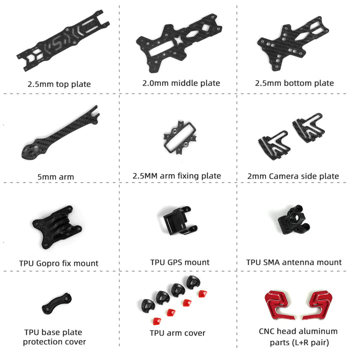 HGLRC Sector X5 5" Freestyle FPV Frame Kit