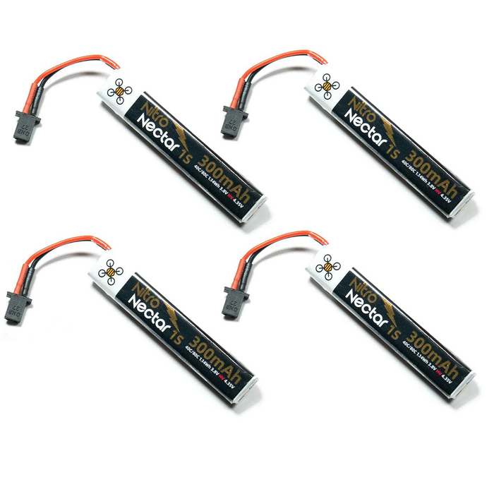 NewBeeDrone Nitro Nectar Gold 300mAh 1S HV LiPo Battery 4 Pack - GNB27