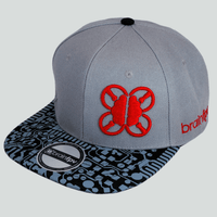 BrainFPV Snapback Cap- black and grey circuit brim