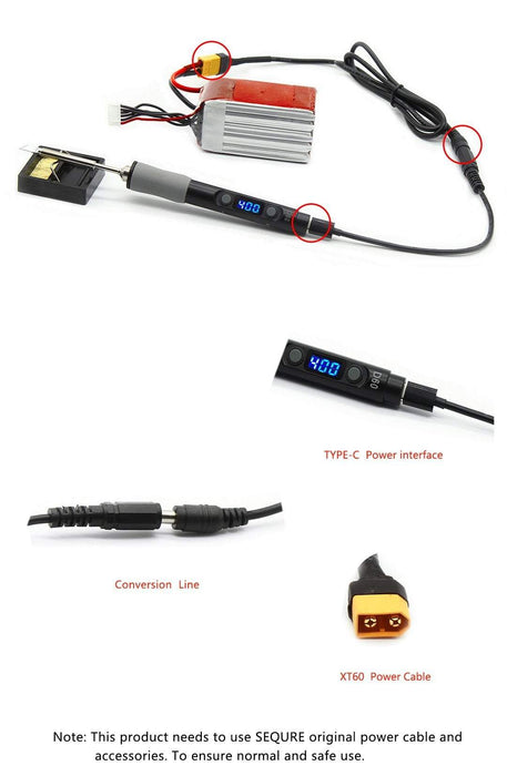 Sequre SQ-D60 MINI Soldering Iron w/ TS-BC2 Tip