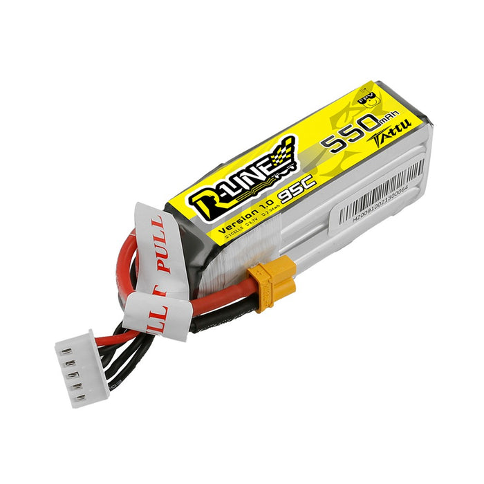 Tattu R-Line 550mAh 14.8V 95C 4S1P Lipo Battery Pack - XT30