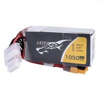 Tattu 1050mAh 14.8V 75C 4S1P Lipo Battery Pack - XT60